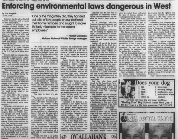 Clipping from Corvallis Gazette-Times